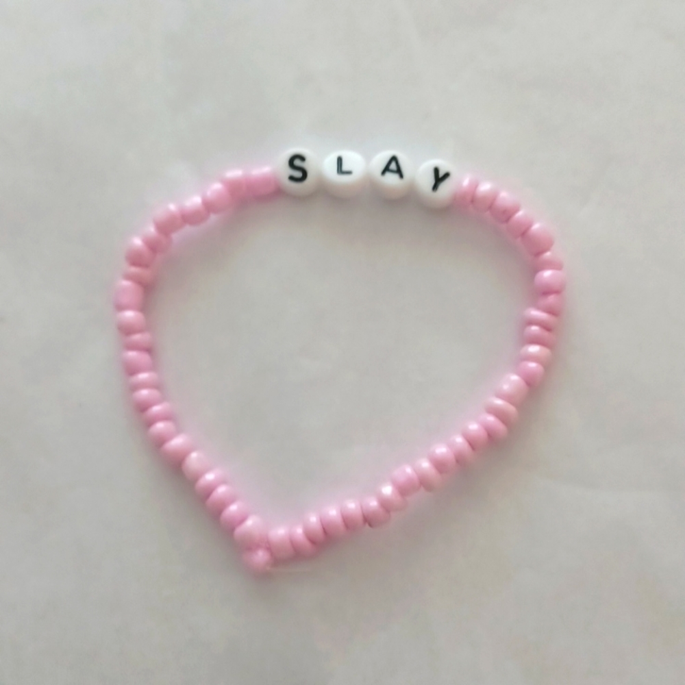 Handmade Pink slay bracelet